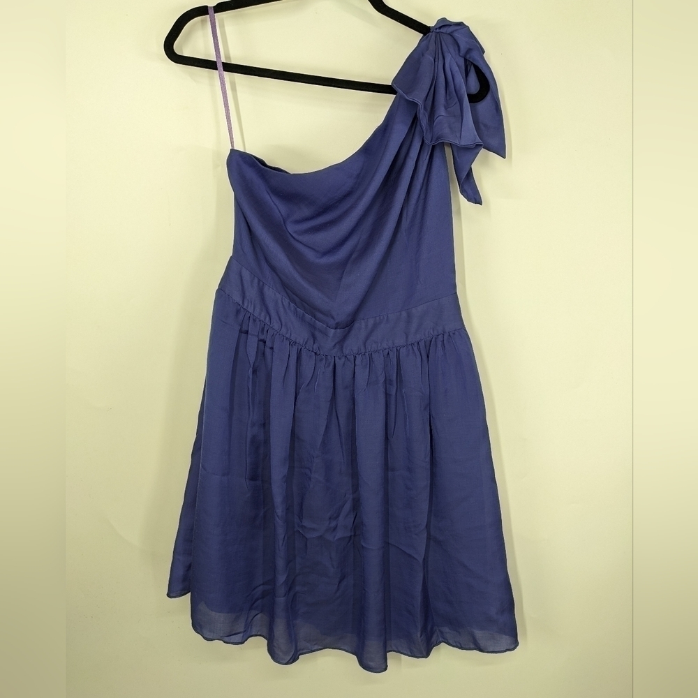 THE LIMITED One Shoulder Bow Silky Cocktail Dress